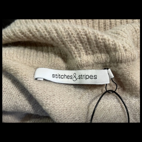 Stitches & Stripes Shireen Ribbed Off Shoulder Pullover Sweater Beige Size S - Picture 10 of 15